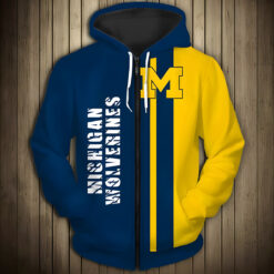 Michigan Wolverines 2 Zip Hoodie 3D