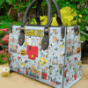 Snoopy Blue Leather Handbag