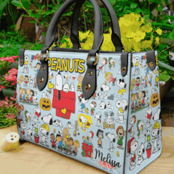 Snoopy Blue Leather Handbag