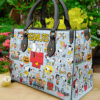 Snoopy Blue Leather Handbag
