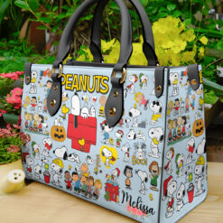 Snoopy Blue Leather Handbag