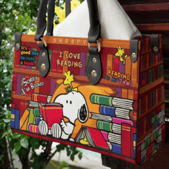 Snoopy Books Leather Handbag