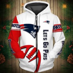 New England Patriots Zip Hoodie 3D