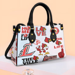 Louisville Cardinals 1G White Leather Handbag
