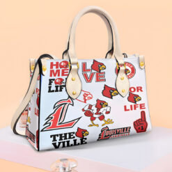 Louisville Cardinals 2G White Leather Handbag