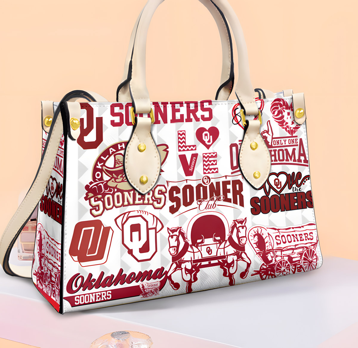 Oklahoma Sooners Lover Leather Handbag