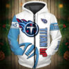 Tennessee Titans 4G Zip Hoodie 3D