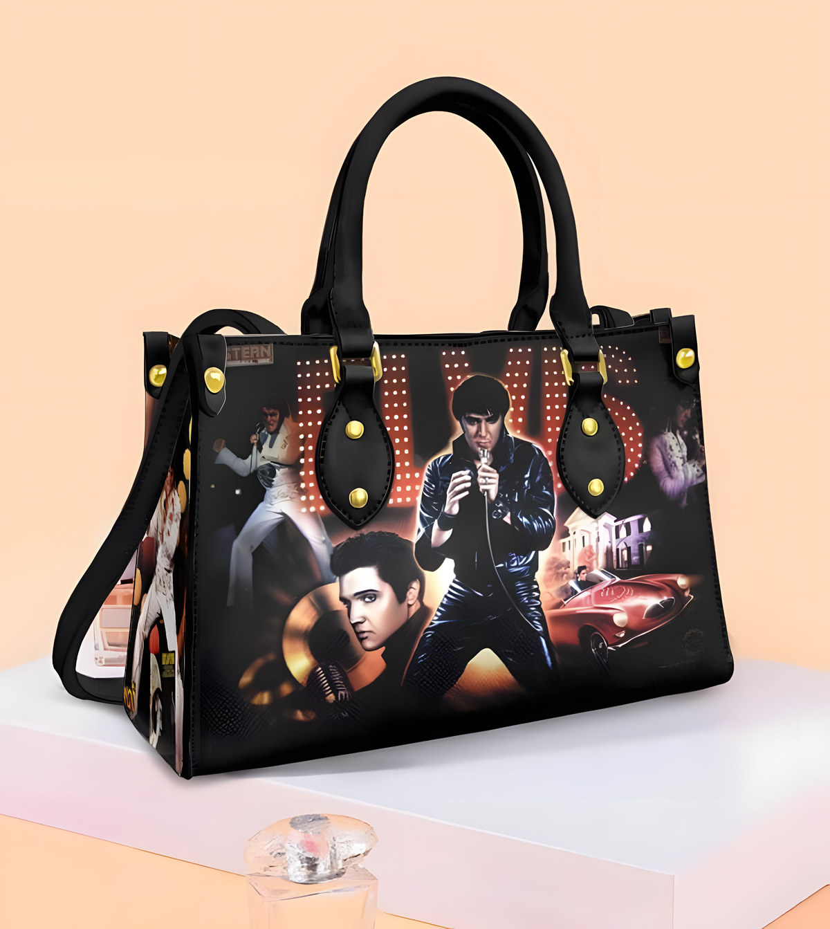 Elvis Presley 7 White Leather Handbag