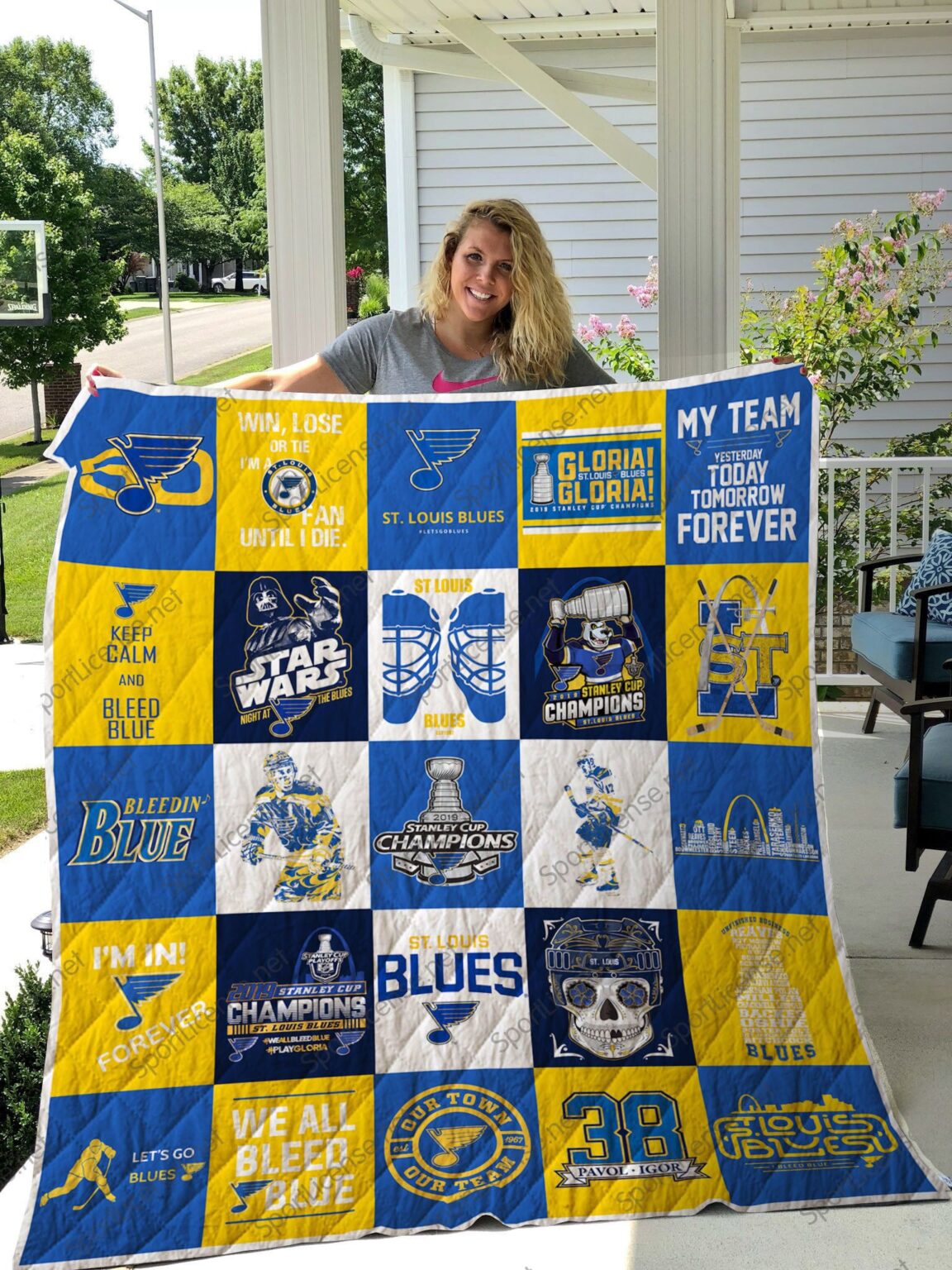 St. Louis Blues Lover Quilt 1 St. Louis Blues Lover Quilt