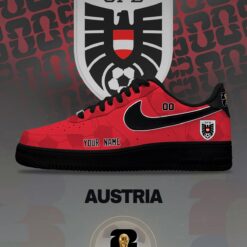 Alternative view of Austria Custom Name Soccer Jersey Shirt and Air Force Shoes
