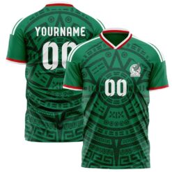 Alternative view of Mexico Custom Name Soccer Jersey Shirt and Air Force Shoes