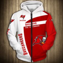 Tampa Bay Buccaneers Zip Hoodie 3D