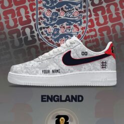Alternative view of England Custom Name Soccer Jersey Shirt and Air Force Shoes