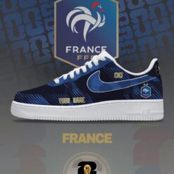 Alternative view of France Custom Name Soccer Jersey Shirt and Air Force Shoes