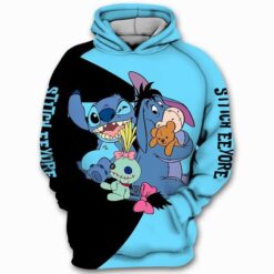 Stitch Love Zip Hoodie 3D