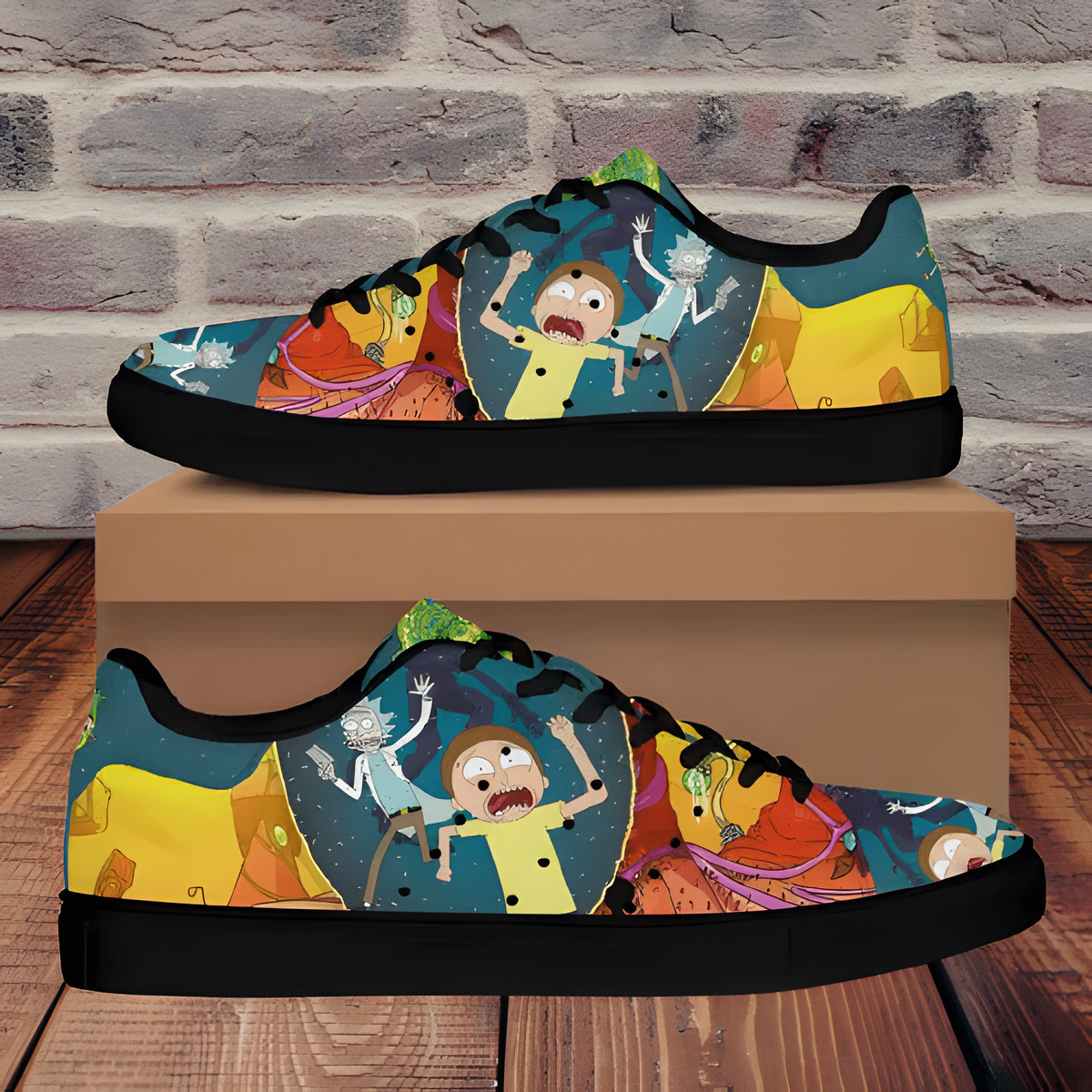 Rick And Morty Black Stan Smith Shoes