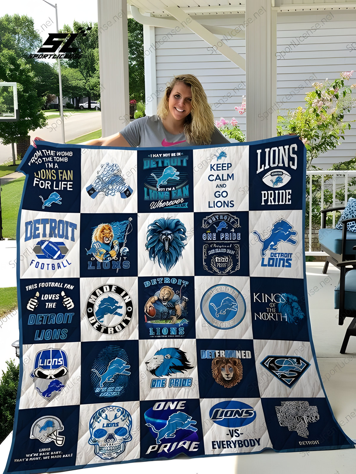 Detroit Lions Love Quilt