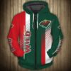 Minnesota Wild Zip Hoodie 3D