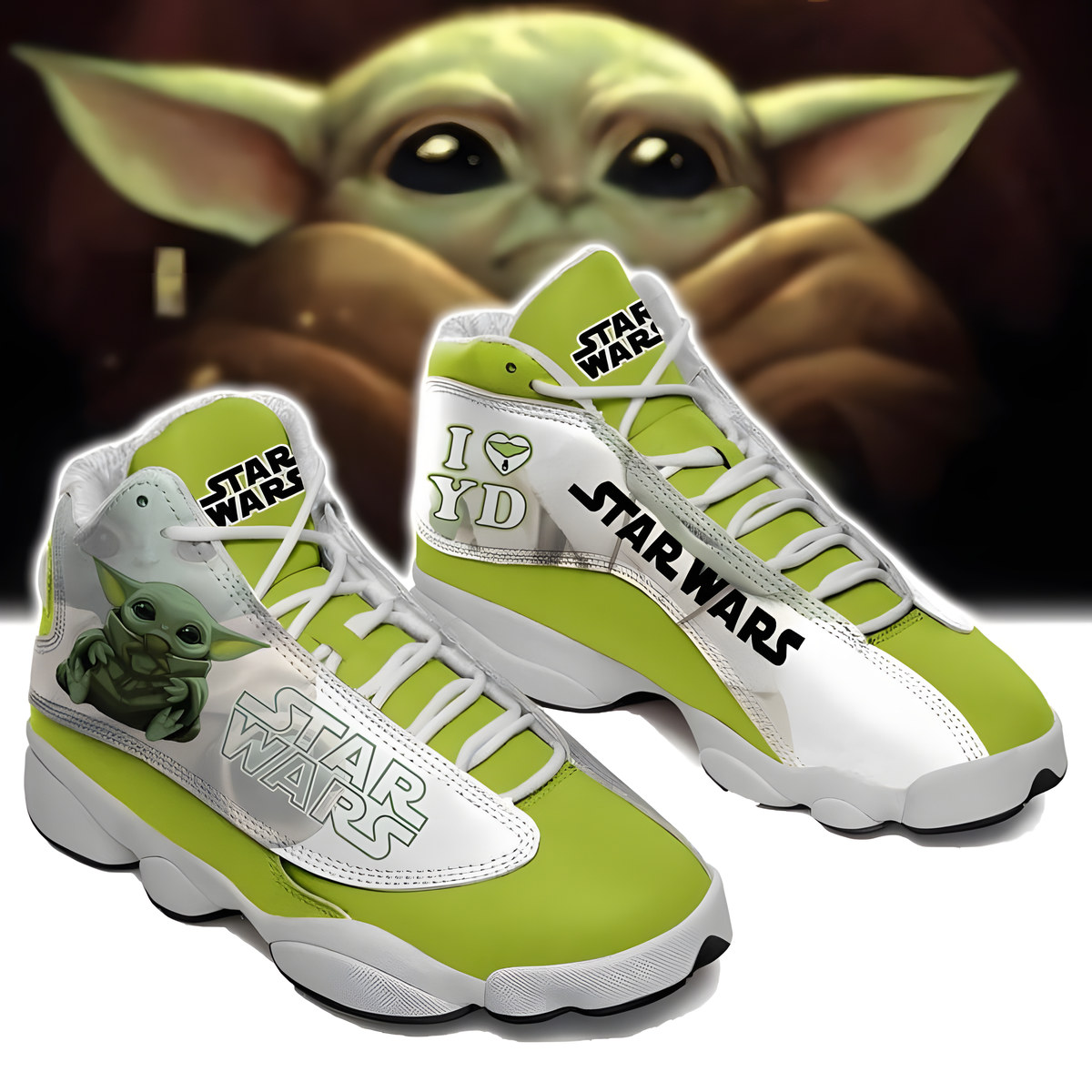 Baby Yoda Jordan 13 Shoes