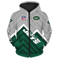 New York Jets Zip Hoodie 3D