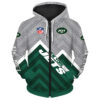 New York Jets Zip Hoodie 3D