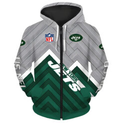 New York Jets Zip Hoodie 3D