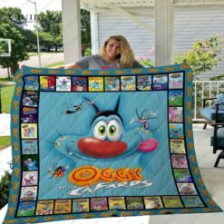 Oggy And The Cockroaches Quilt