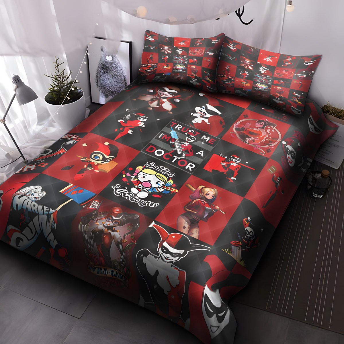 Harley Quinn Quilt Bedding Set