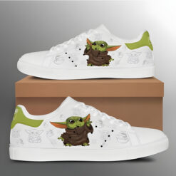 Baby Yoda White Stan Smith Shoes