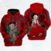 Betty Boop Love Zip Hoodie 3D