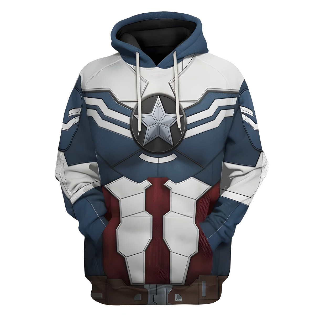 Captain America Zip Hoodie 3D