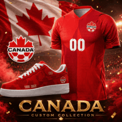 Canada Custom Name Soccer Jersey Shirt and Air Force Shoes
