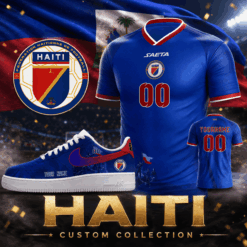 Haiti Custom Name Soccer Jersey Shirt and Air Force Shoes