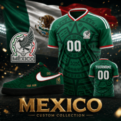 Mexico Custom Name Soccer Jersey Shirt and Air Force Shoes