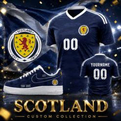 Scotland Custom Name Soccer Jersey Shirt and Stan Shoes
