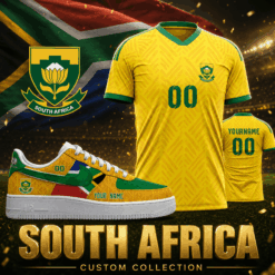 South Africa Custom Name Soccer Jersey Shirt and Stan Shoes