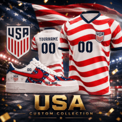 USA Custom Name Soccer Jersey Shirt and Air Shoes