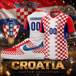 Croatia Custom Name Soccer Jersey Shirt and Air Force Shoes