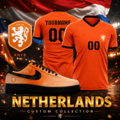 Netherlands Custom Name Soccer Jersey Shirt and Stan Shoes