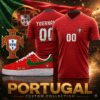 Potugal Custom Name Soccer Jersey Shirt and Air Force Shoes