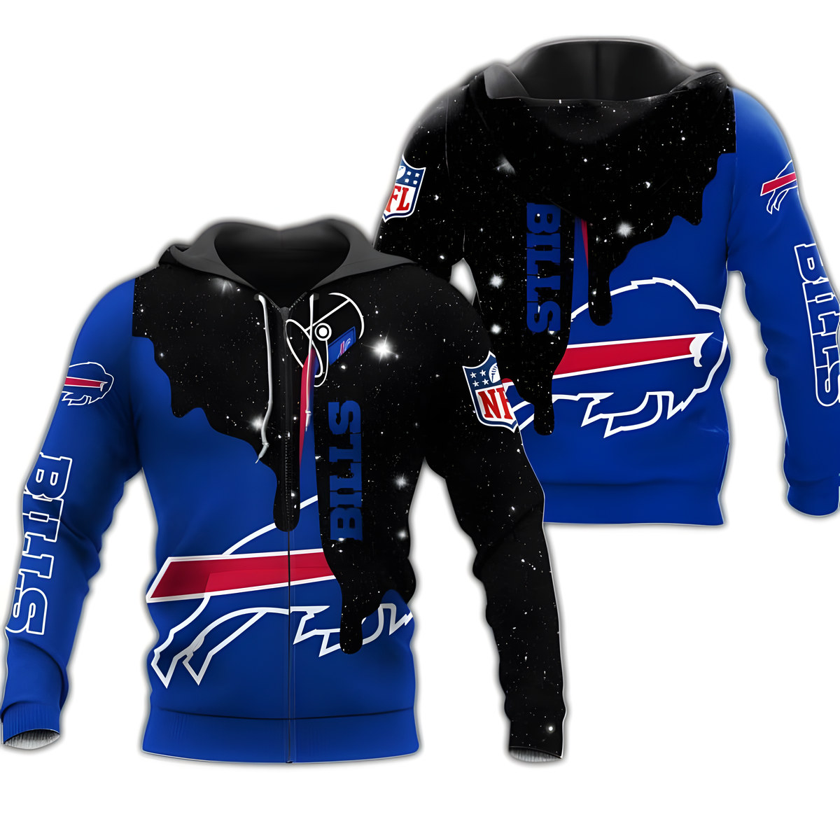 Buffalo Bills 1 Zip Hoodie 3D