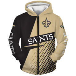 New Orleans Saints Zip Hoodie 3D