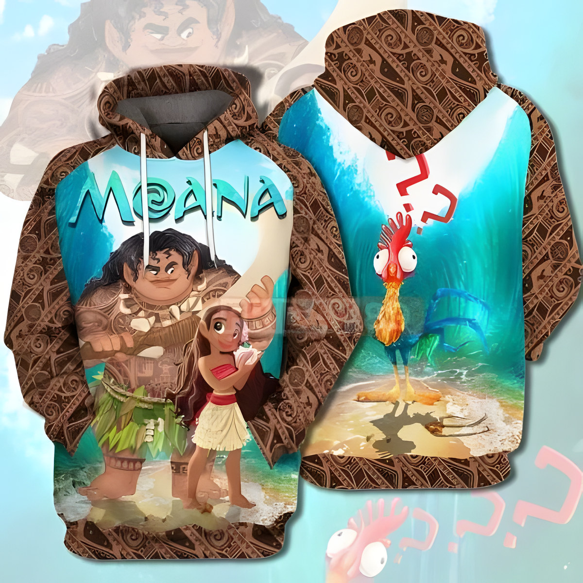 Moana Zip Hoodie 3D