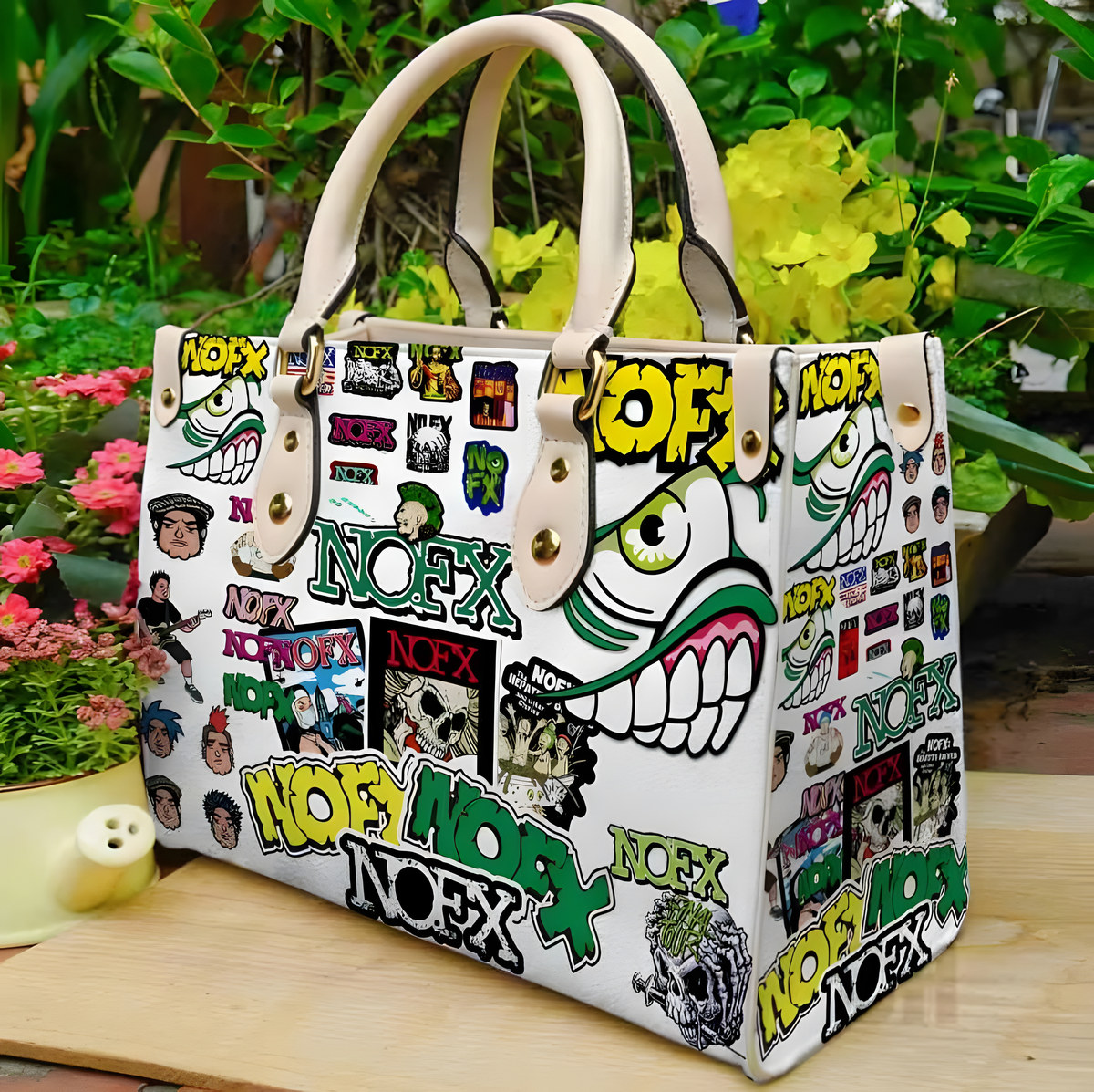 Nofx Leather Handbag