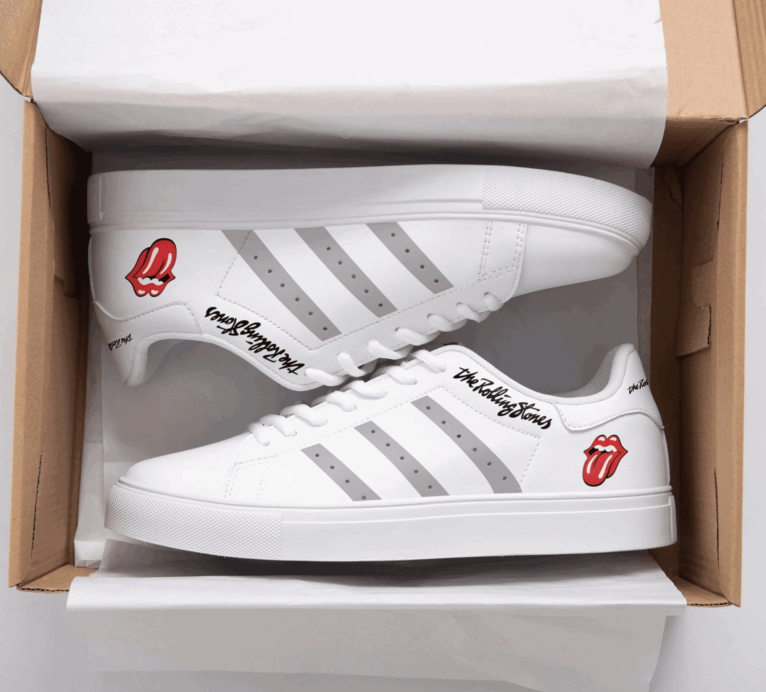 The Rolling Stones White Skate Shoes 1 The Rolling Stones White Skate Shoes