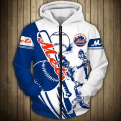 New York Mets 1 Zip Hoodie 3D