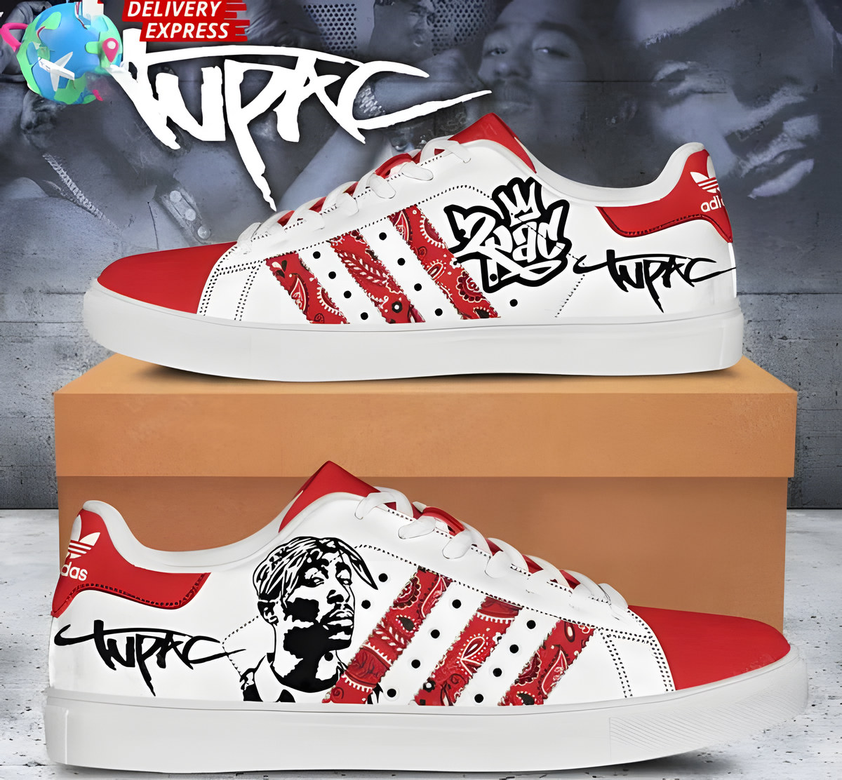 Tupac Shakur Stan Smith Shoes 2