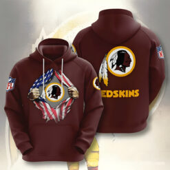 Washington Redskins Zip Hoodie 3D
