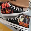 Acdc Band High Top Shoes 01