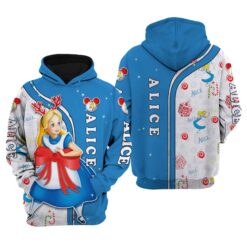 Alice In Wonderland Zip Hoodie 3D